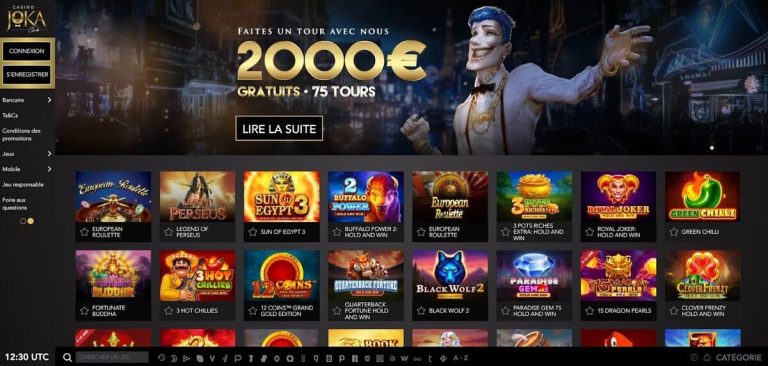 Joka Casino page accueil