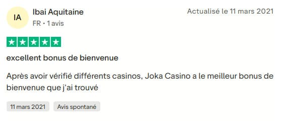 avis client Joka Casino