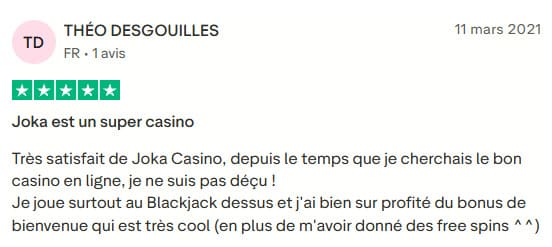 avis vérifié Joka Casino